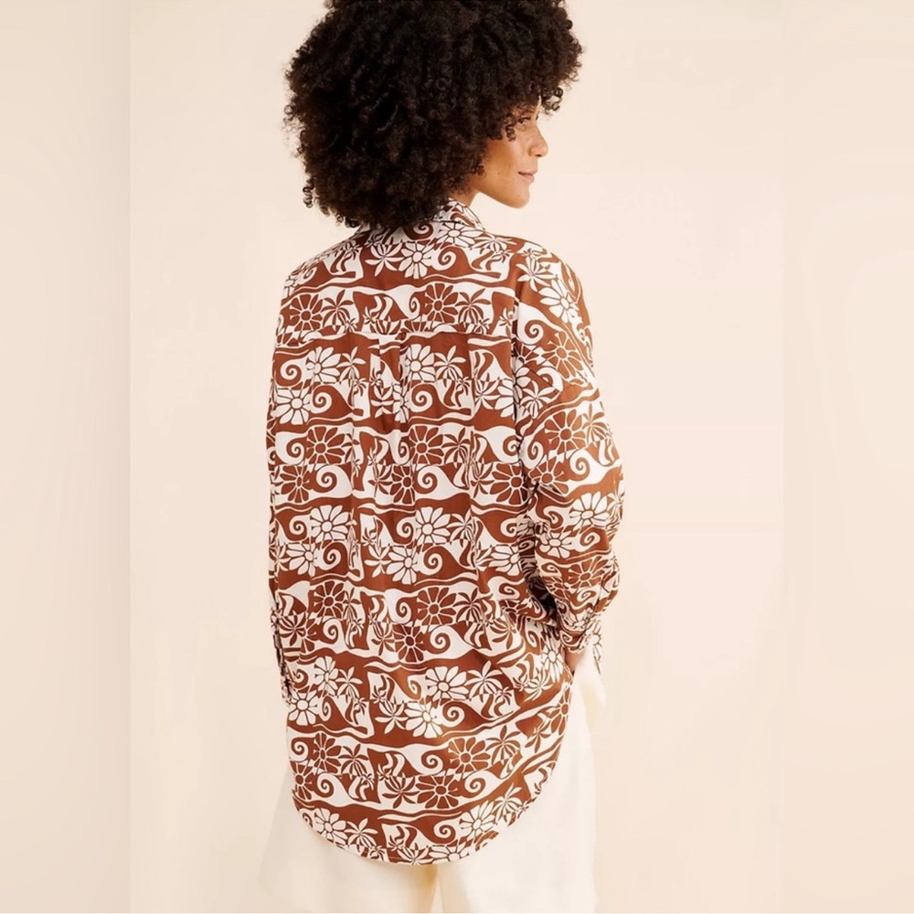 Anthropologie Poplin Long Sleeve Button Down Shirt - Picture 3 of 7